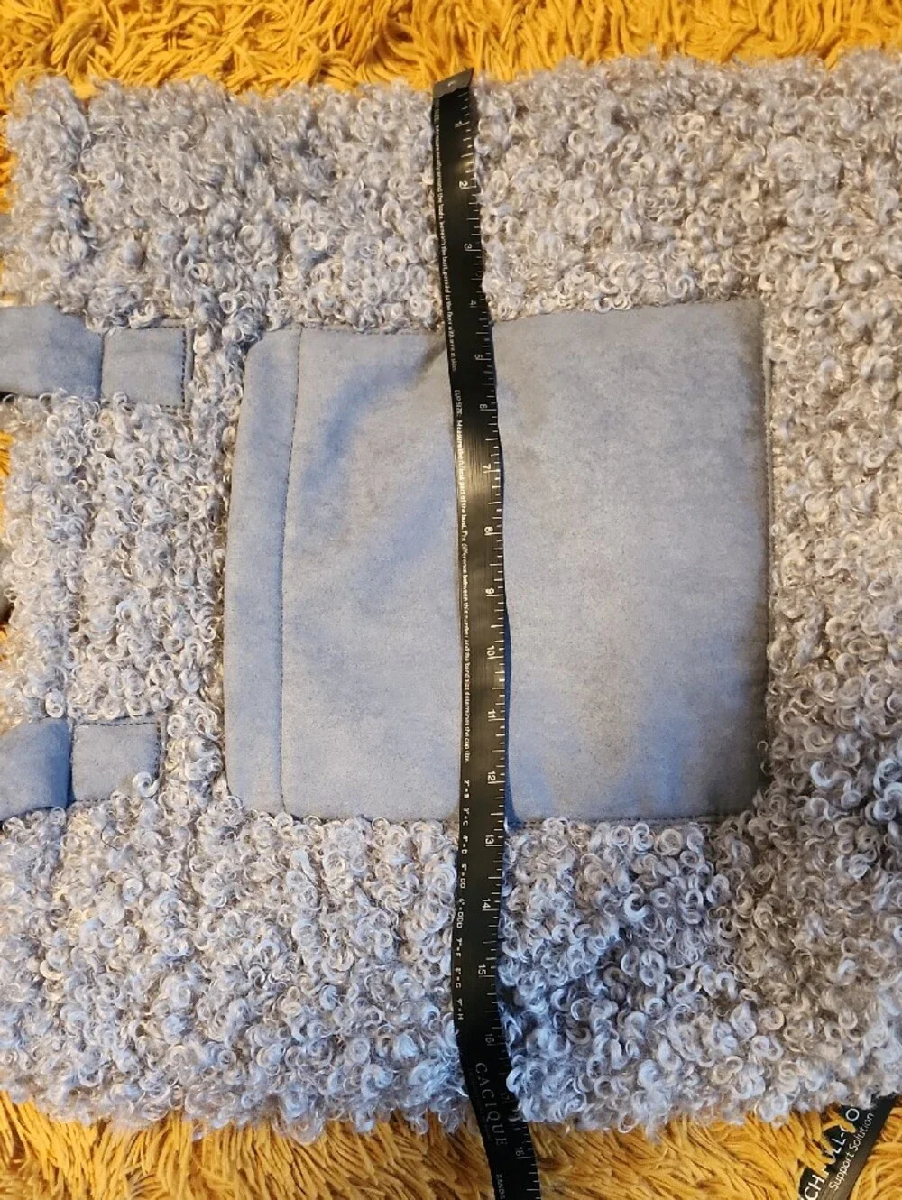 NWOT Light Blue Faux Shearling Tote with Front Pocket
